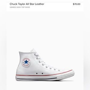 CONVERSE Chuck Taylor All Star Leather Unisex High Top Shoe - Women’s size 5.5